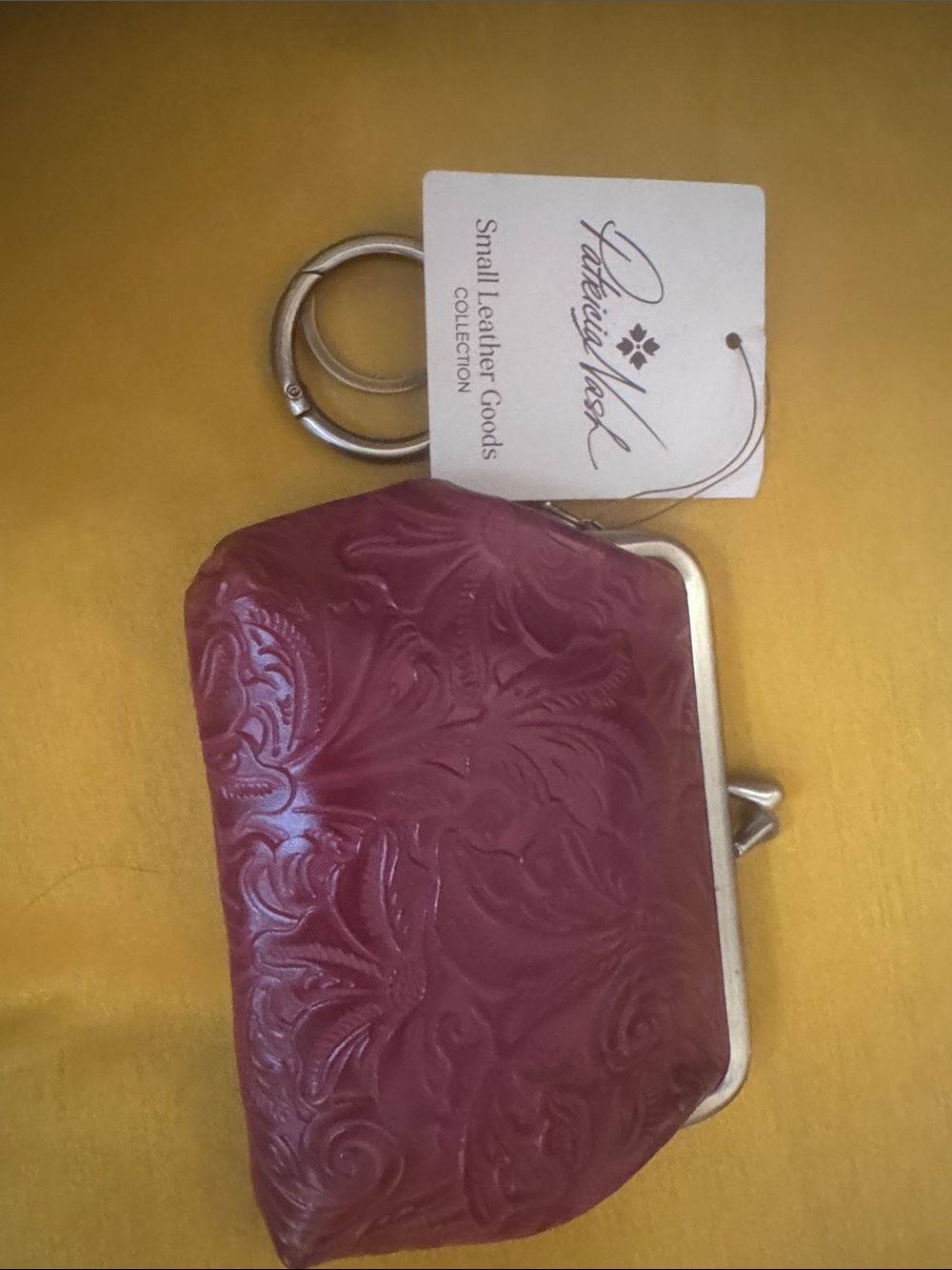 Patricia Nash Embossed Leather Coin Purse - Deep Red